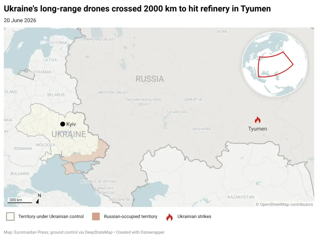 Ukraine long-range drones strike Russia Tyumen