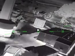 fiery night over occupied crimea ukraine's drone forces logged 60-target sweep · post fuel storage tanks kerch oil depot during ukrainian strike another tank already burning background 23 2026 thermal