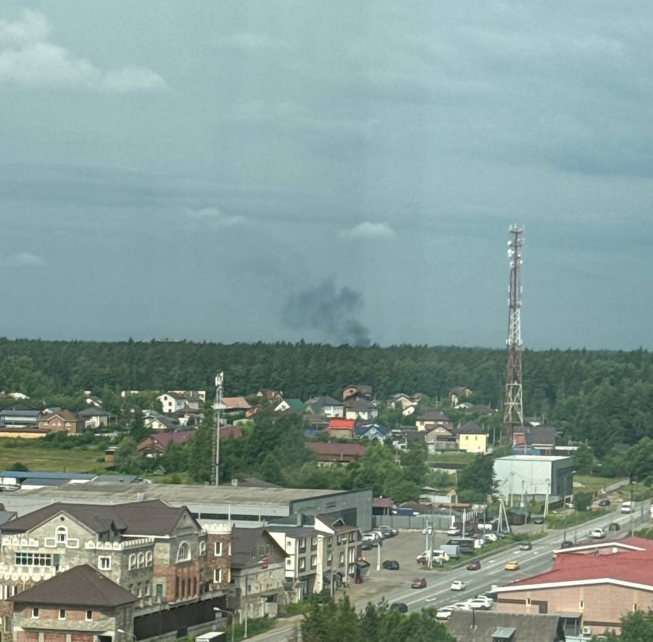 moscow's airports shut hours ukrainian drones target russian capital · post smoke raising approaches moscow during drone attack 22 2026 ukraine news reports