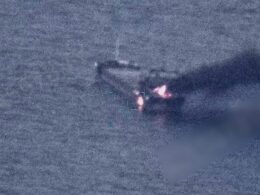 russian drone kills egyptian cook civilian cargo ship black sea · post burning after strike 22 2026 ukr navy ukraine news ukrainian reports