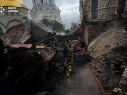 Russian drone strike Geran on Kyiv's Unesko cathedral