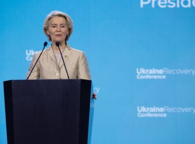Ursula von der Leyen  during the Ukraine Recovery Conference in Gdańsk, Poland. June 2026