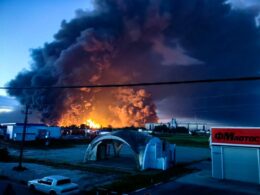 refinery feeding occupied crimea burning after overnight ukrainian strike · post large fire slavyansk oil slavyansk-na-kubani krasnodar krai drone 28 2026 na kubani supernova+ ukraine news reports