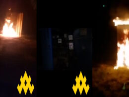 The image shows the Atesh latest sabotage operation in Russia. Source: Atesh