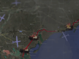 The Russian vehicles are burning on the route to Crimea. Source: The 3rd Separate Special Purpose Regiment