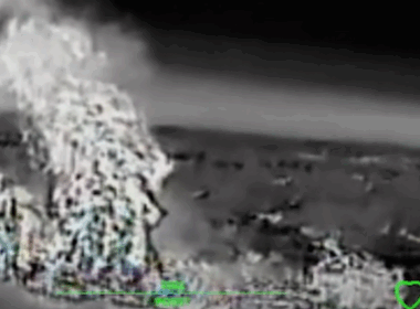A large fire is coming from the impact site of a Ukrainian drone. Source: Robert 