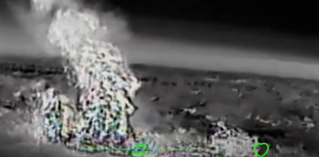 A large fire is coming from the impact site of a Ukrainian drone. Source: Robert 