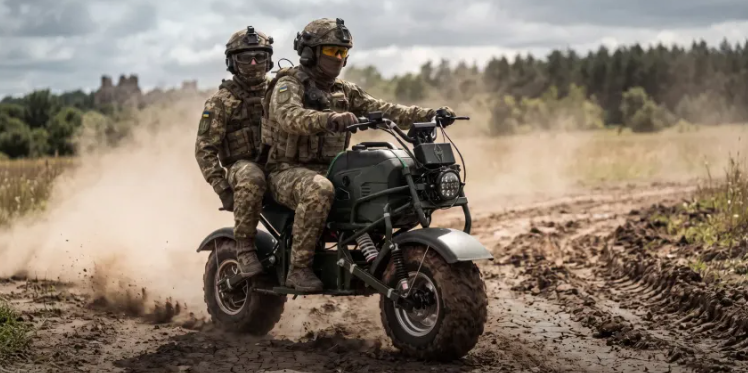 Ukraine codified the MUL.E, its first all-wheel-drive electric military motorcycle. Source: The Ukrainian Defense Ministry