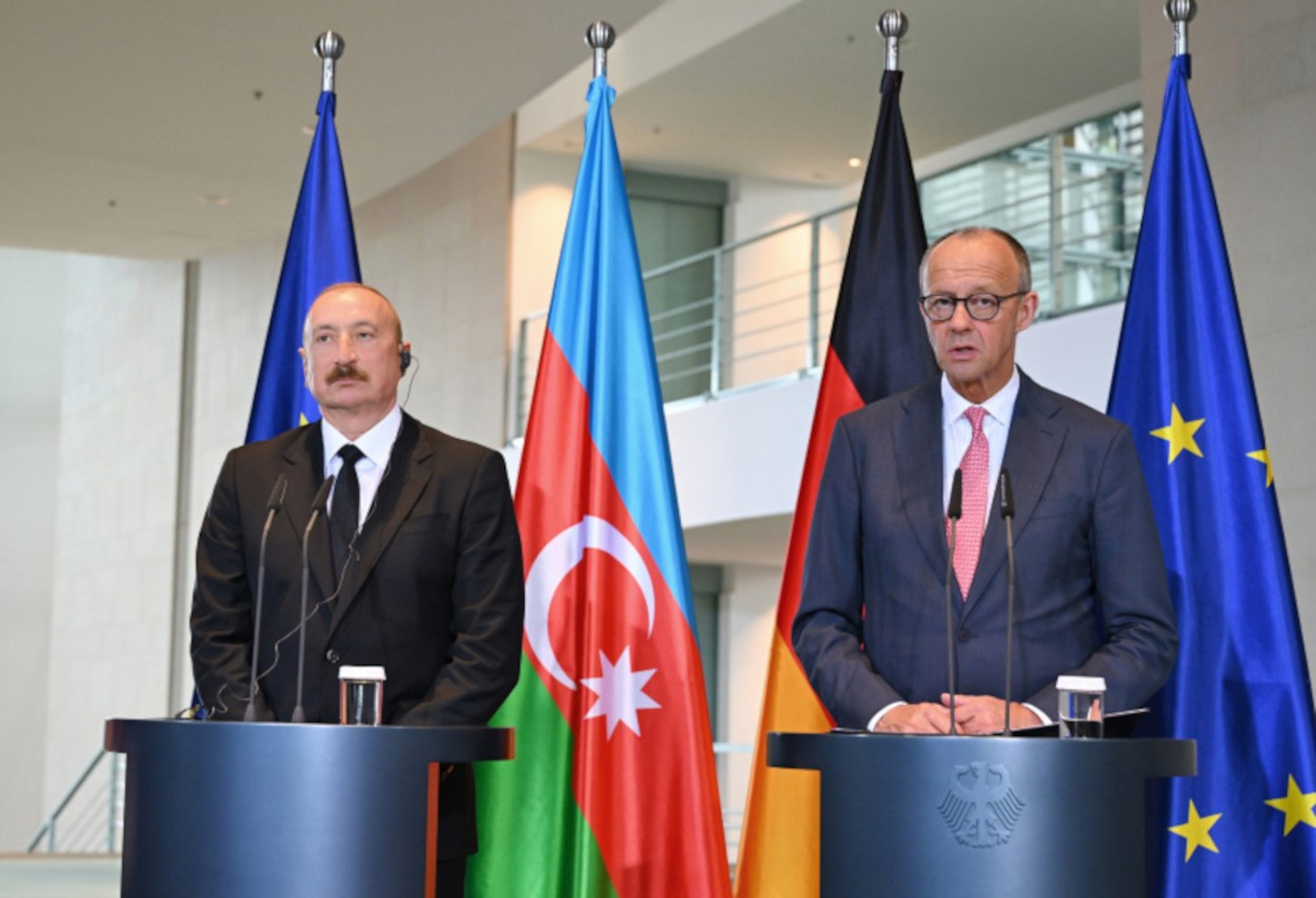 Azerbaijani President Ilham Aliyev and German Chancellor Friedrich Merz in Berlin, 21 July 2026. Photo: Azertag