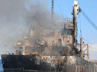 ten dead russia strikes turkish-owned bulk carrier off odesa · post burned smoking superstructure golden leo after russian missile strike black sea 19 2026 ukraine's navy struck foreign-flagged civilian cruise
