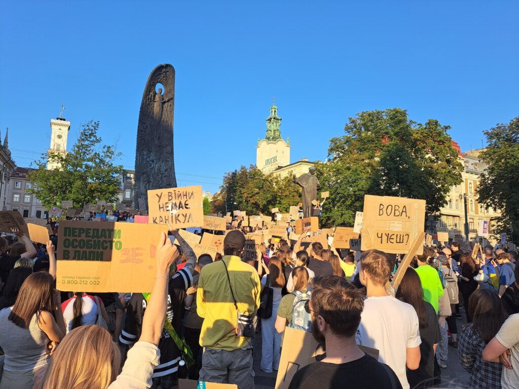 protesters in lviv on 20 july 2026, the fifth day of rallies over the government change
