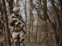 A trooper from the 80th Air Assault Brigade, fighting in the southeast.