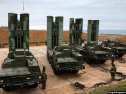 russia's arctic bases sit near-naked air defenses vanish guard moscow refineries burning inland · post s-400 defense missile launcher vehicles 2018 file sergei malgavko/tass rferl ukraine news ukrainian reports