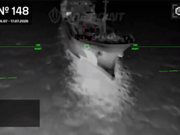 A.I. targeting guides a drone to a ship strike.