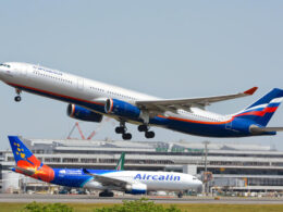 Aeroflot Airbus A330 at Narita Airport, illustrating the airline’s reported role as cover for Russian industrial espionage in Japan.