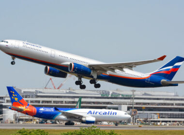 Aeroflot Airbus A330 at Narita Airport, illustrating the airline’s reported role as cover for Russian industrial espionage in Japan.
