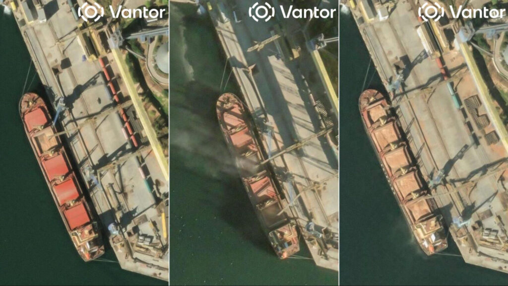 russia risks losing part its grain harvest ukraine's refinery strikes dry up diesel · post ships loading stolen occupied south avlita terminal port sevastopol crimea 23–25 2025 satellite images vantor