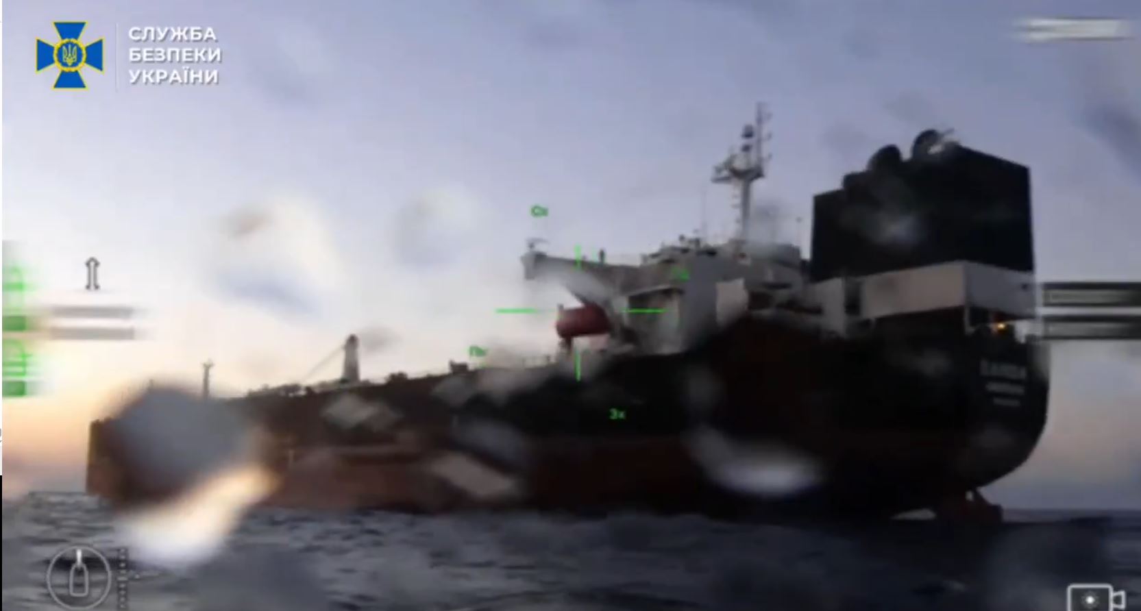 ukraine's spy service navy team up strike two russian crude tankers black sea · post sanctioned tanker banda sight sbu naval drone before 16 2026 video ukraine news ukrainian reports