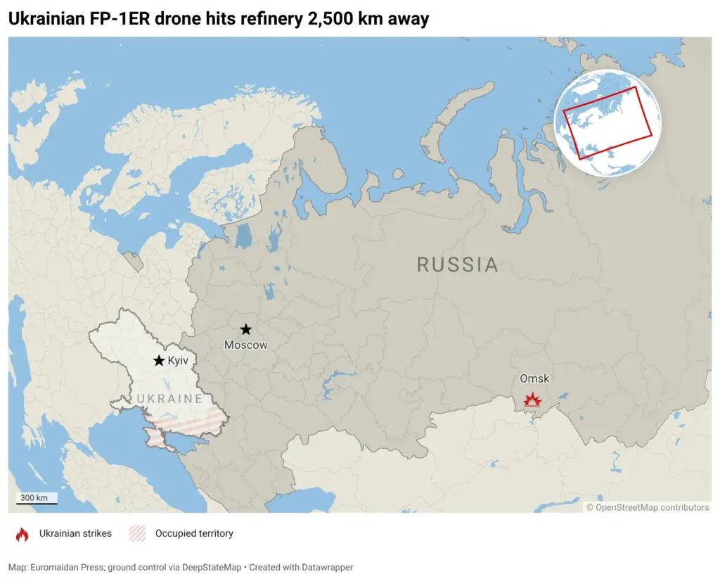 FP-1 drone hits Omsk Siberia