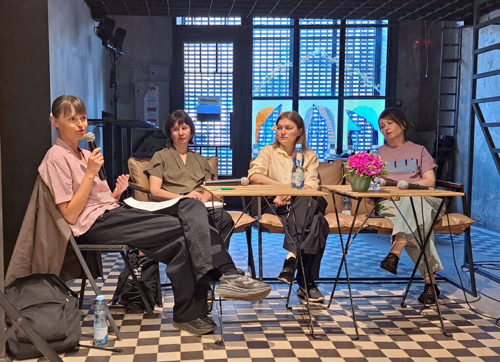 nina direnko, larissa babij, kateryna iakovlenko, and svitlana matviyenko at the index event about ecocide and nuclear terror