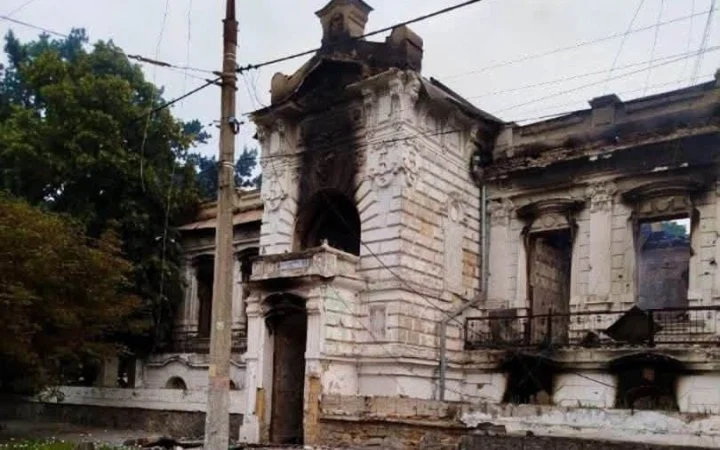 The former chess and checkers school in central Kherson, housed in a historic building that once served as the Italian consulate, was destroyed by a Russian attack in July 2026. Photo: Embassy of Italy in Ukraine/Facebook