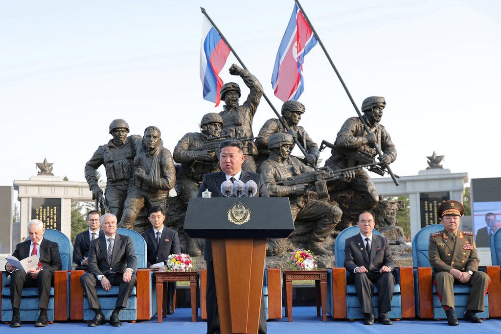 russia can't fill its own ranks—so asks north korea 30000 more soldiers new missile launchers ukraine says · post korean leader kim jong-un speaks opening memorial pyongyang russia's defense minister