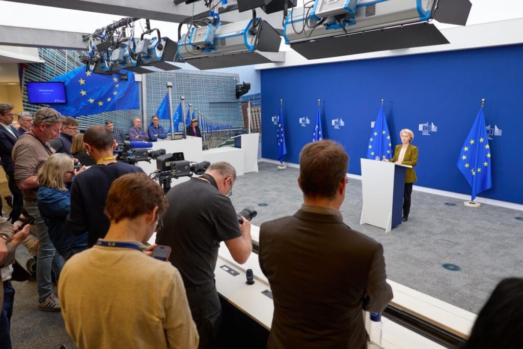 eu commission president ursula von der leyen presents the 21st sanctions package