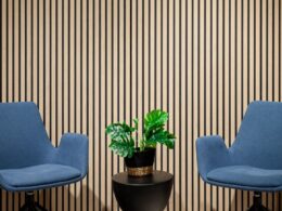 Wall panels from WoodUpp fit straight onto plasterboard with adhesive