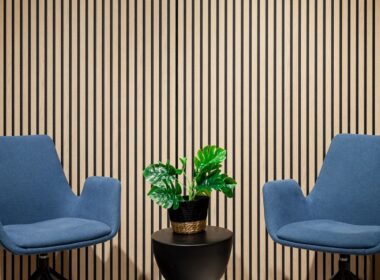 Wall panels from WoodUpp fit straight onto plasterboard with adhesive