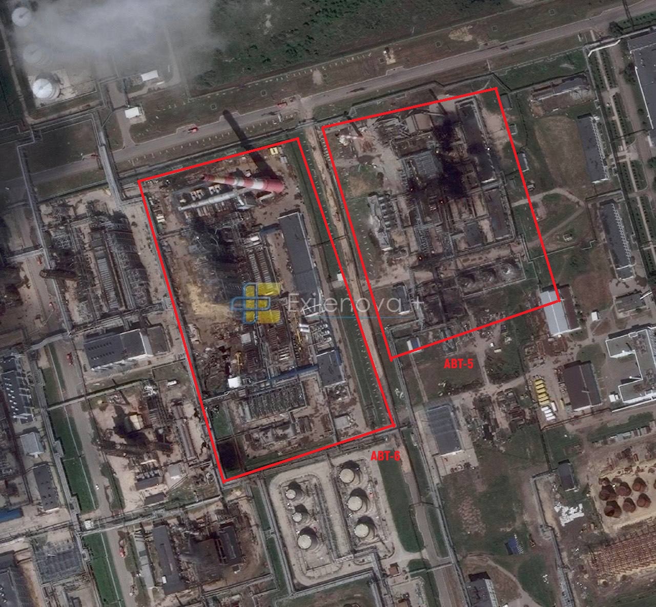 AVT-5 and AVT-6 units at the Syzran Oil Refinery, 12 July 2026. Photo: Exilenova+