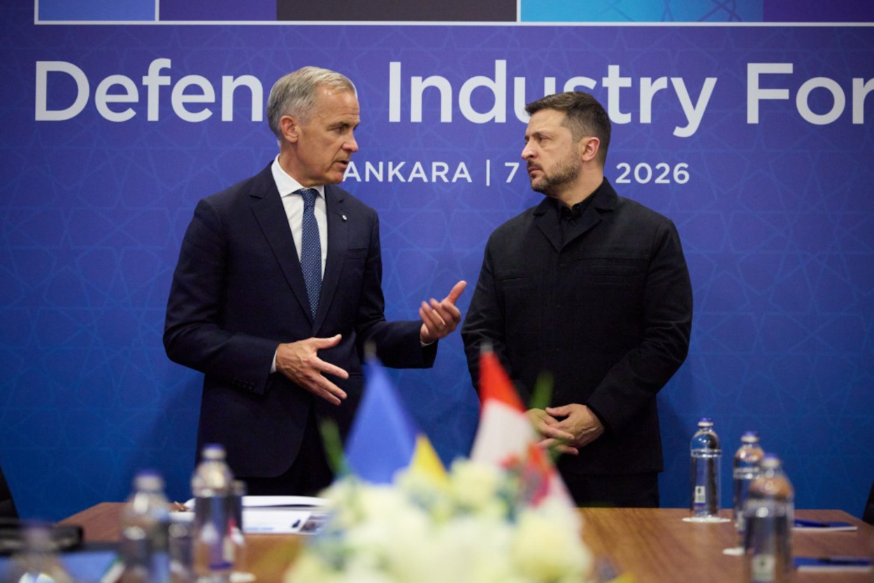 Canadian Prime Minister Mark Carney and Ukrainian President Volodymyr Zelenskyy on the sidelines of the NATO summit in Ankara, 7 July 2026. Photo: Ukrainian President's Office