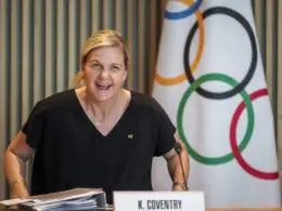 eu officials call strip ioc funding after reinstates russia's olympic committee · post president kirsty coventry former zimbabwean swimmer 2025 download ukraine news ukrainian reports