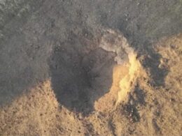 warsaw confirms russian kh-101 cruise missile overshot ukraine hit field poland · post crater left 30 2026 kh-1010 вирва від вибуху ракети х-101 в польщі липня onet militarnyi news ukrainian