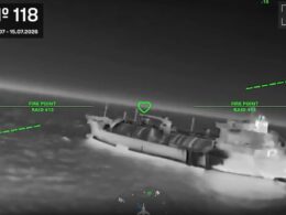 azov sea wasn't enough—ukraine's drones followed russia's oil fleet black · post russian gas carrier thermal sight ukrainian drone during strikes marked 118th vessel hit 6–15 2026 operation sbs video