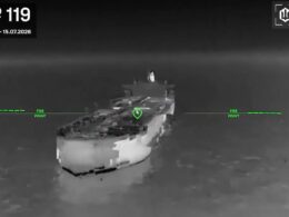 azov sea wasn't enough—ukraine's drones followed russia's oil fleet black · post russian tanker thermal sight ukrainian naval drone during strikes marked 119th vessel hit 6–15 2026 operation sbs video