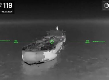 azov sea wasn't enough—ukraine's drones followed russia's oil fleet black · post russian tanker thermal sight ukrainian naval drone during strikes marked 119th vessel hit 6–15 2026 operation sbs video