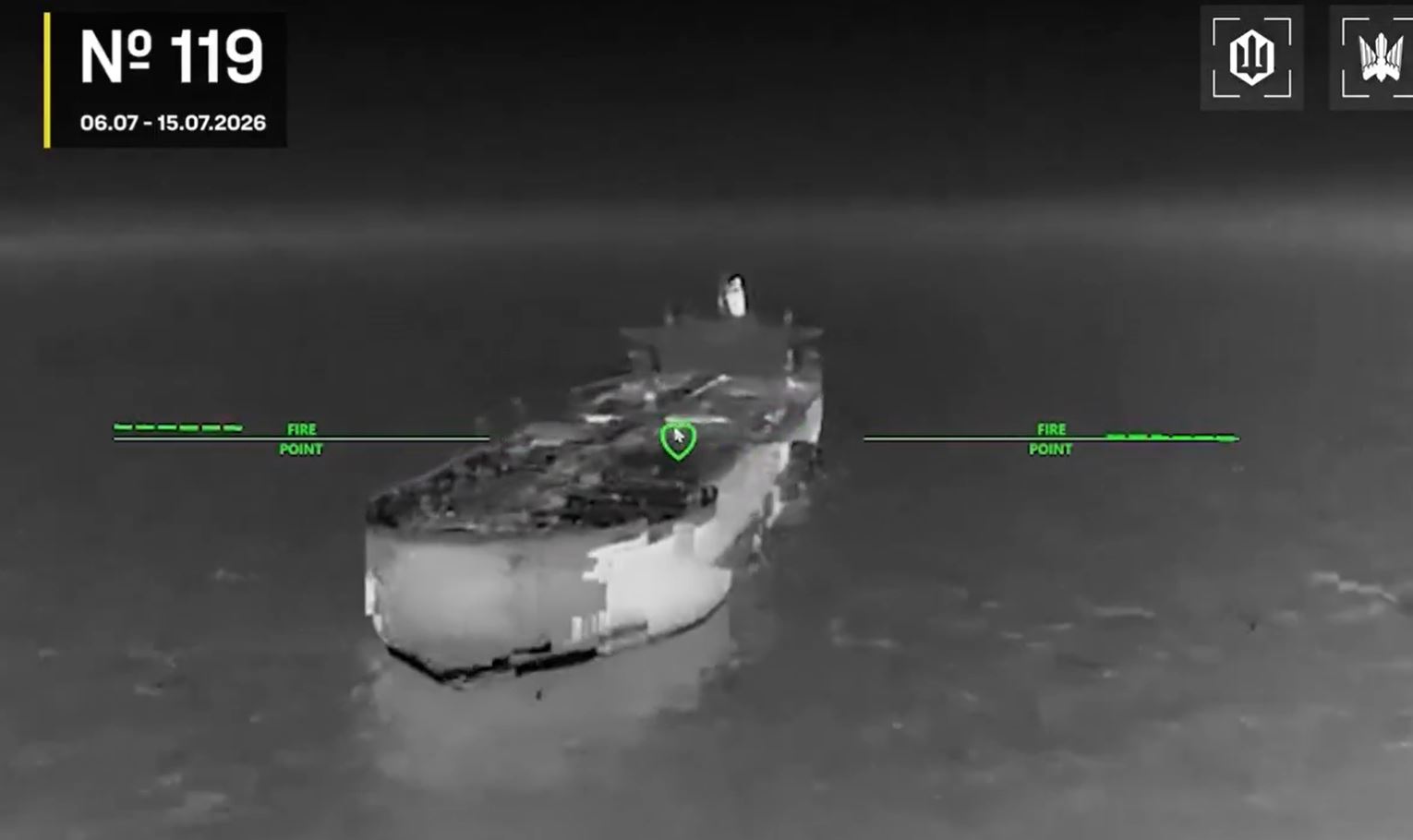 azov sea wasn't enough—ukraine's drones followed russia's oil fleet black · post russian tanker thermal sight ukrainian naval drone during strikes marked 119th vessel hit 6–15 2026 operation sbs video
