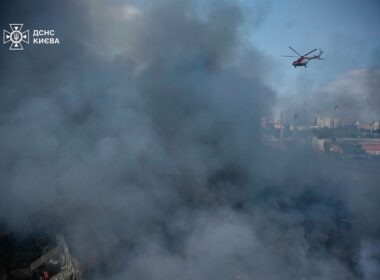 Aftermath of a Russian mass attack on Kyiv on 2 July, 2026. Photo: Ukraine's Emergency Service