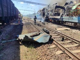 Russia hit a passenger train several times. Source: Ukrainian Minister for Restoration, Infrastructure and Transport Mykola Kalashnyk
