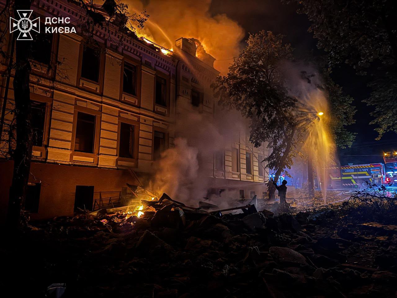 Aftermath of a massive Russian ballistic missile attack on Kyiv, 19 July 2026. Photo: Ukraine's State Emergency Service