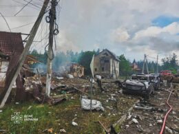 Aftermath of a Russian ballistic missile attack on Bucha district in Kyiv Oblast, Ukraine, 24 July 2026. Photo: Zelenskyy