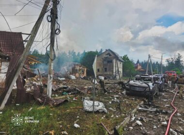 Aftermath of a Russian ballistic missile attack on Bucha district in Kyiv Oblast, Ukraine, 24 July 2026. Photo: Zelenskyy