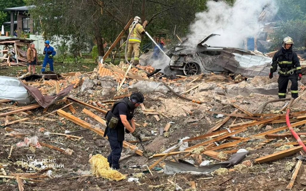 Aftermath of a Russian ballistic missile attack on Bucha district in Kyiv Oblast, Ukraine, 24 July 2026. Photo: Zelenskyy