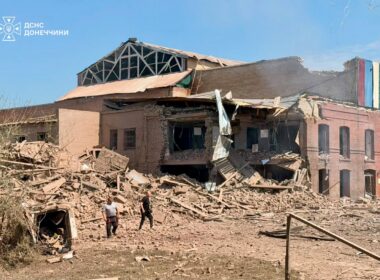 Aftermath of a Russian guided bomb attack on Sloviansk, Donetsk Oblast, Ukraine, 24 July 2026. Photo: Ukraine's State Emergency Service