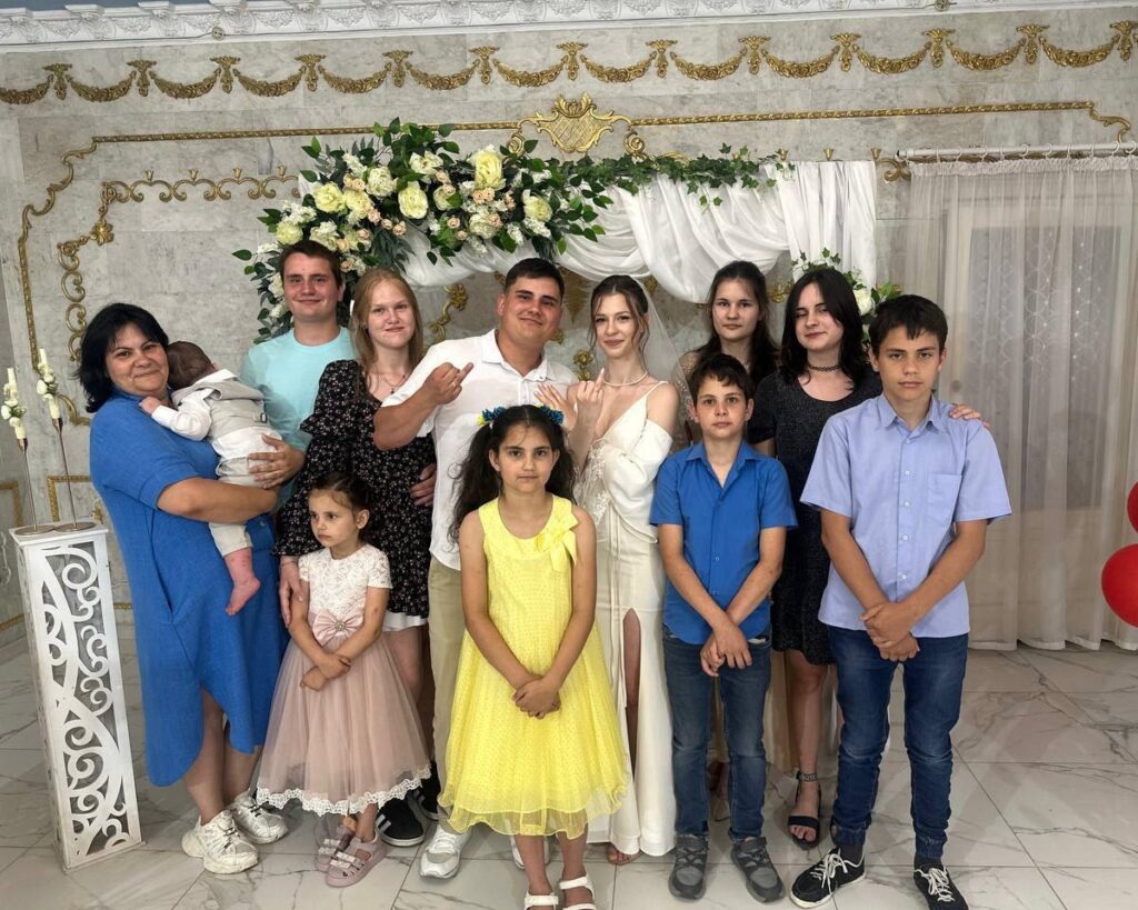 The Voronov family, whose home was destroyed in a Russian missile attack on Radushne in Ukraine's Dnipropetrovsk Oblast, killing several members of the family. Photo: Zelenskyy