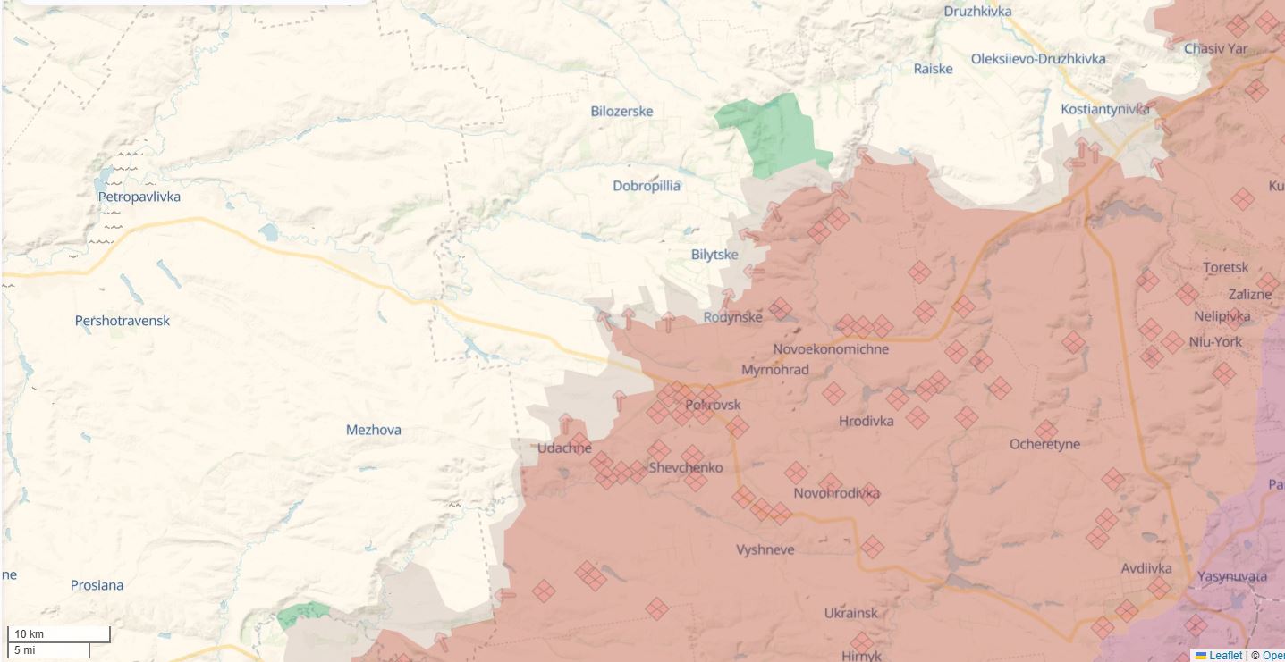 russia massing dobropillia again using quad bikes motorcycles ukraine's national guard says · post pokrovsk sector donetsk oblast 26 2026 russian-occupied areas direction assaults pushing north toward above ruins situation