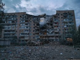 russia kills 11 kyiv air defense stops zero 29 ballistic hypersonic missiles · post apartment building where russian strike destroyed floors ninth down fifth 6 2026 rferl будинок в який