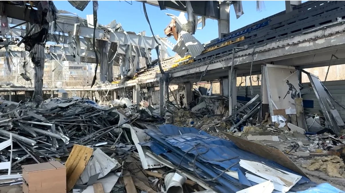 Kherson's only indoor ice rink, destroyed by Russian shelling