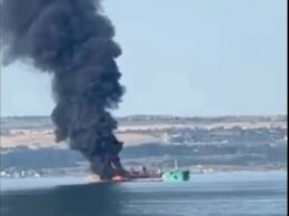 isw ukraine has opened new phase crimea's isolation hunting seaborne fuel tankers · post russian tanker burns off sea azov coast after ukrainian drone strike ablaze exilenova+ 1 appears have