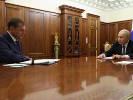 occupation official told putin crimea highway drone-proof—russia's own milbloggers refuted within hours · post russian-appointed governor occupied part pf zaporizhzhia oblast yevgeny balitsky (left) meets russian president vladimir 20 2026